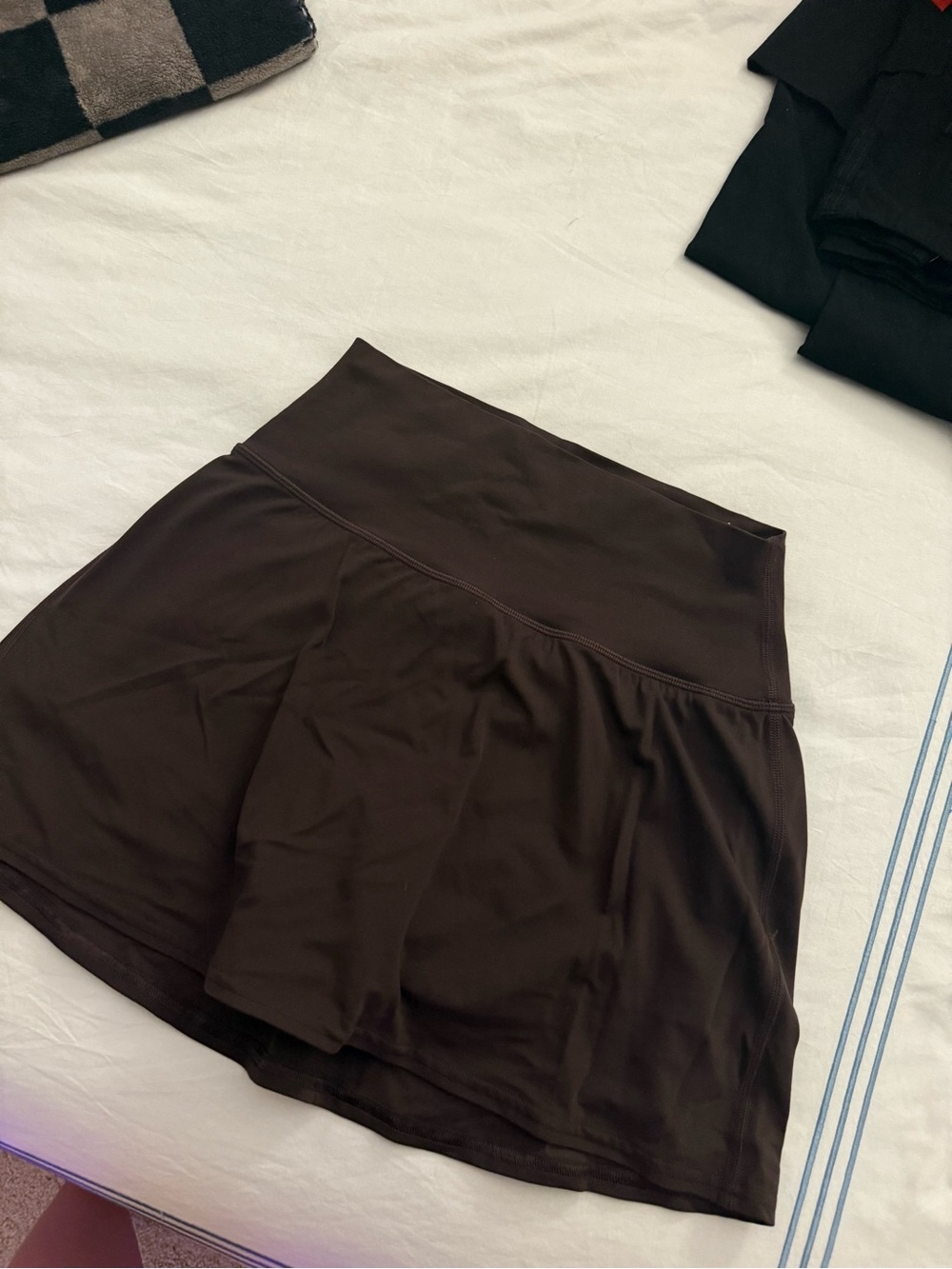 Women’s High-Waist Brown Athletic Skort